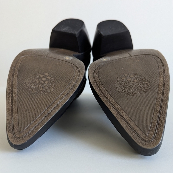 Vince Camuto Suede Ashena Ankle Boot Black Suede Mixed Metal Buckle - sz 10 - Picture 7 of 10